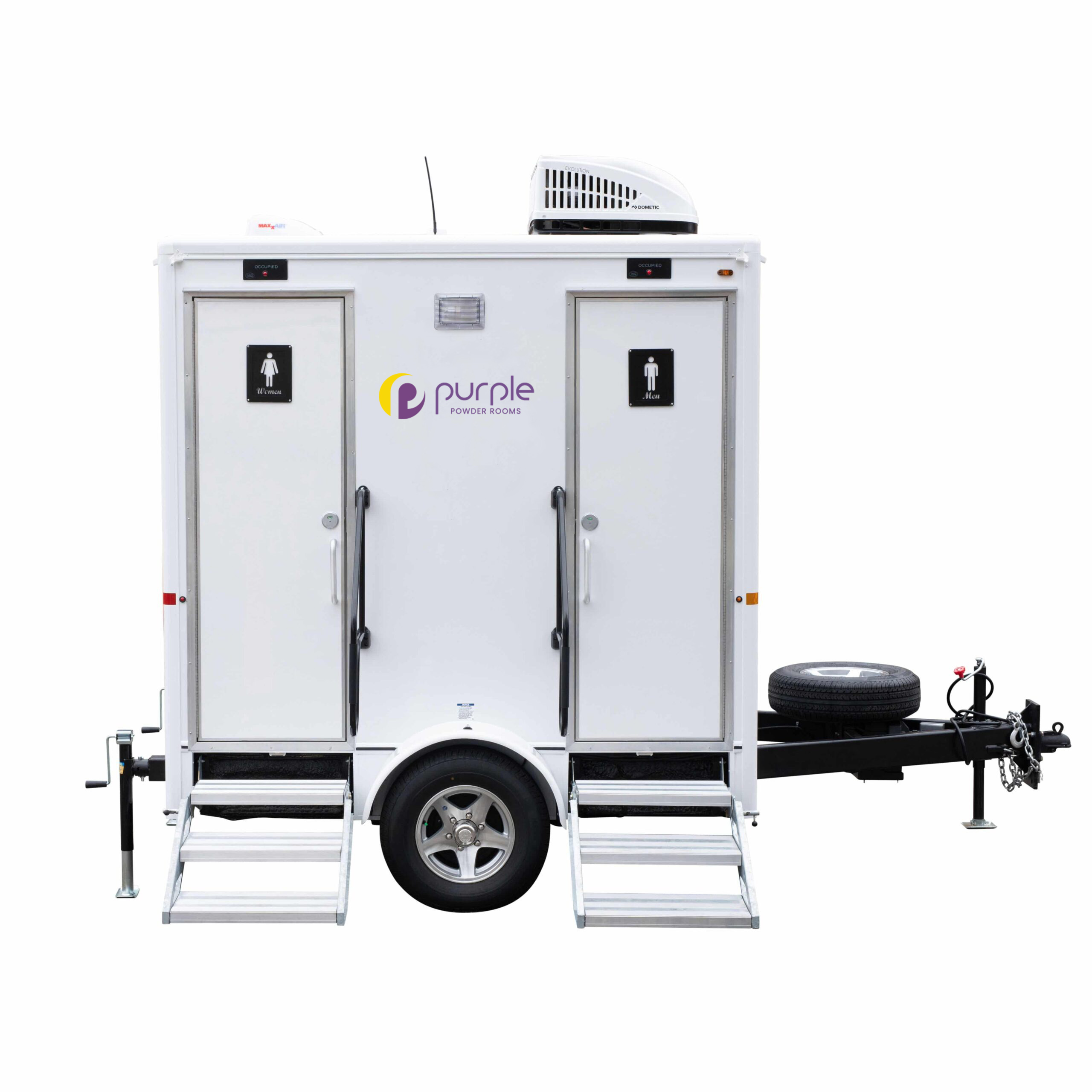 Small Gold Restroom Trailer Rental - Image 2